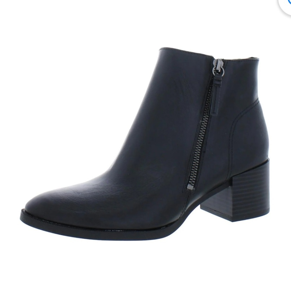Lifestride Dynasty Booties Women's Size 7.5 Black Square Heel Zipper